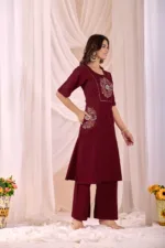 Women Pure Cotton Kurta Palazzo Dupatta Set - Image 4