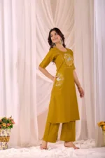 Yellow - Women Pure Cotton Kurta Palazzo Dupatta Set